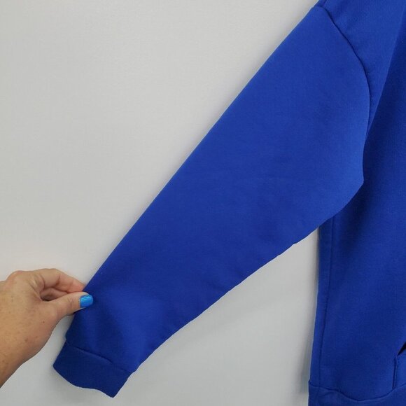 SHEIN New York Graphic Thermal Hoodie Sweatshirt Size XL Blue Kangaroo Pocket - Picture 5 of 13